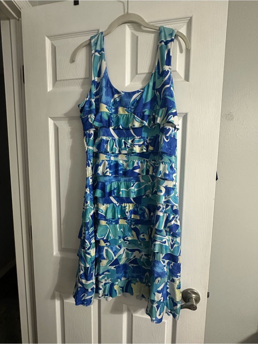 Tango mango Blue and Teal ruffled tiered Dress